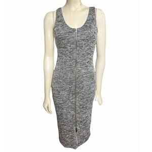 Caruso Marled Knit Midi Zipper Dress